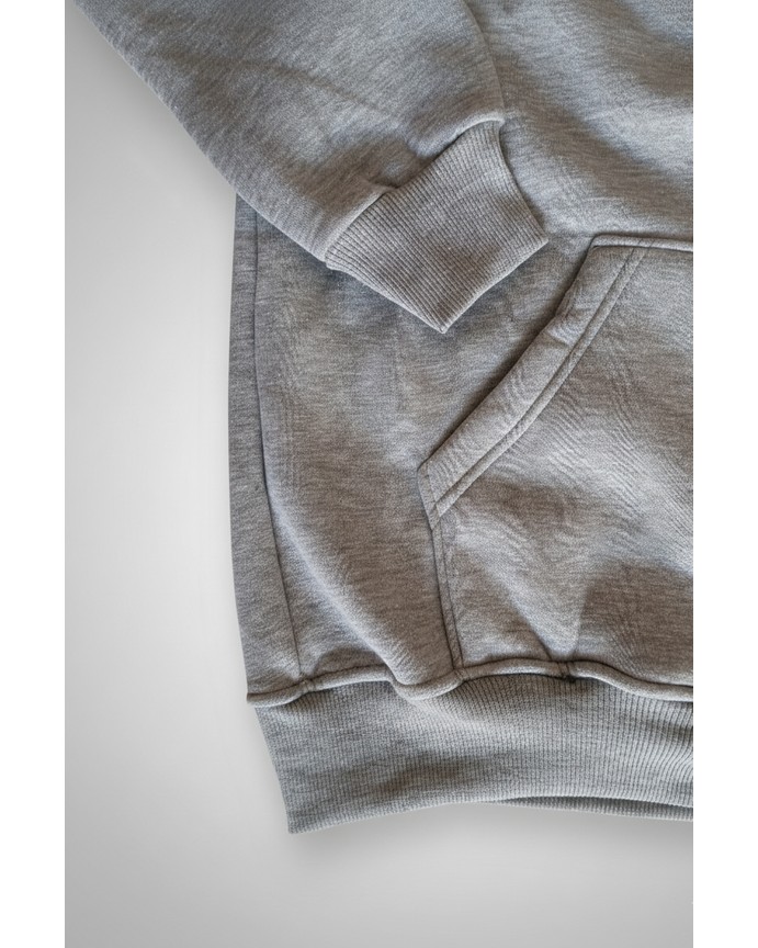 Balkonda Sweatshirt Kapüşonlu 3 Iplik Bol Kesim Yumuşak Esnek Unisex Mat Siyah görsel 6