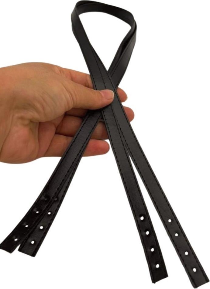 Angel Çanta Aksesuar Slim Model 70X1.2 cm Suni Deri Siyah Renk Çift Çanta Sapı görsel 2