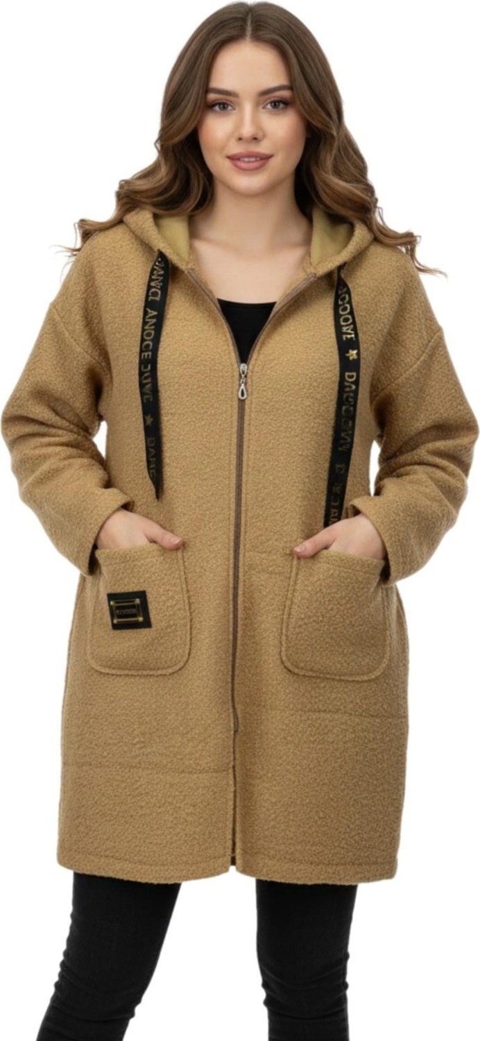 Caftan Kadın Anne Kapüşonlu Cepli Buklet Hırka BGL-ST05084