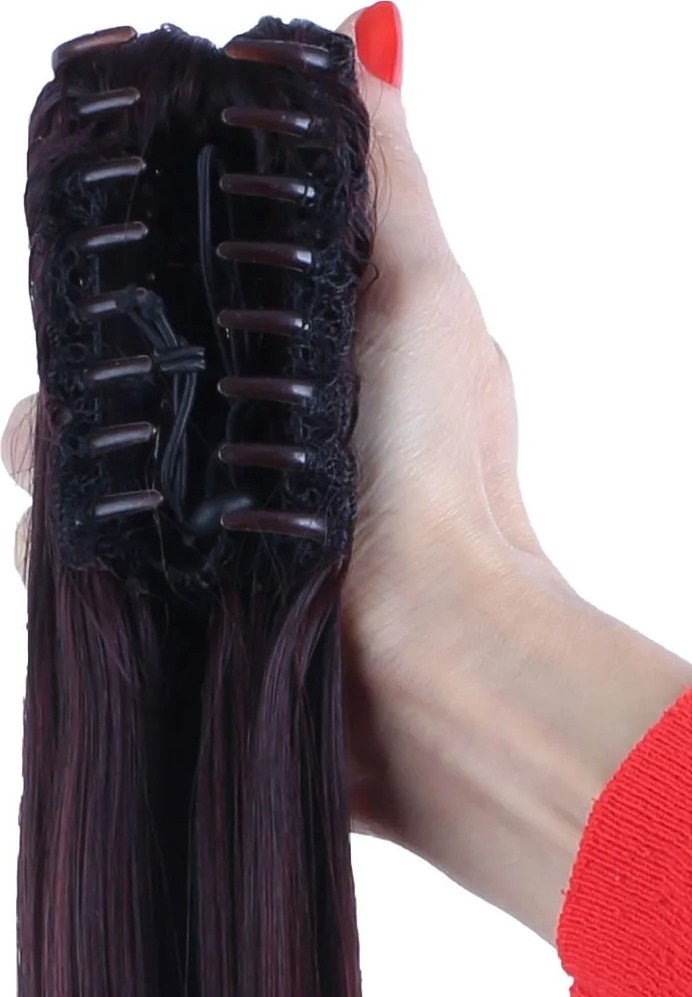Uravas Store Tokalı Düz At Kuyruğu / Koyu Kızıl görsel 5