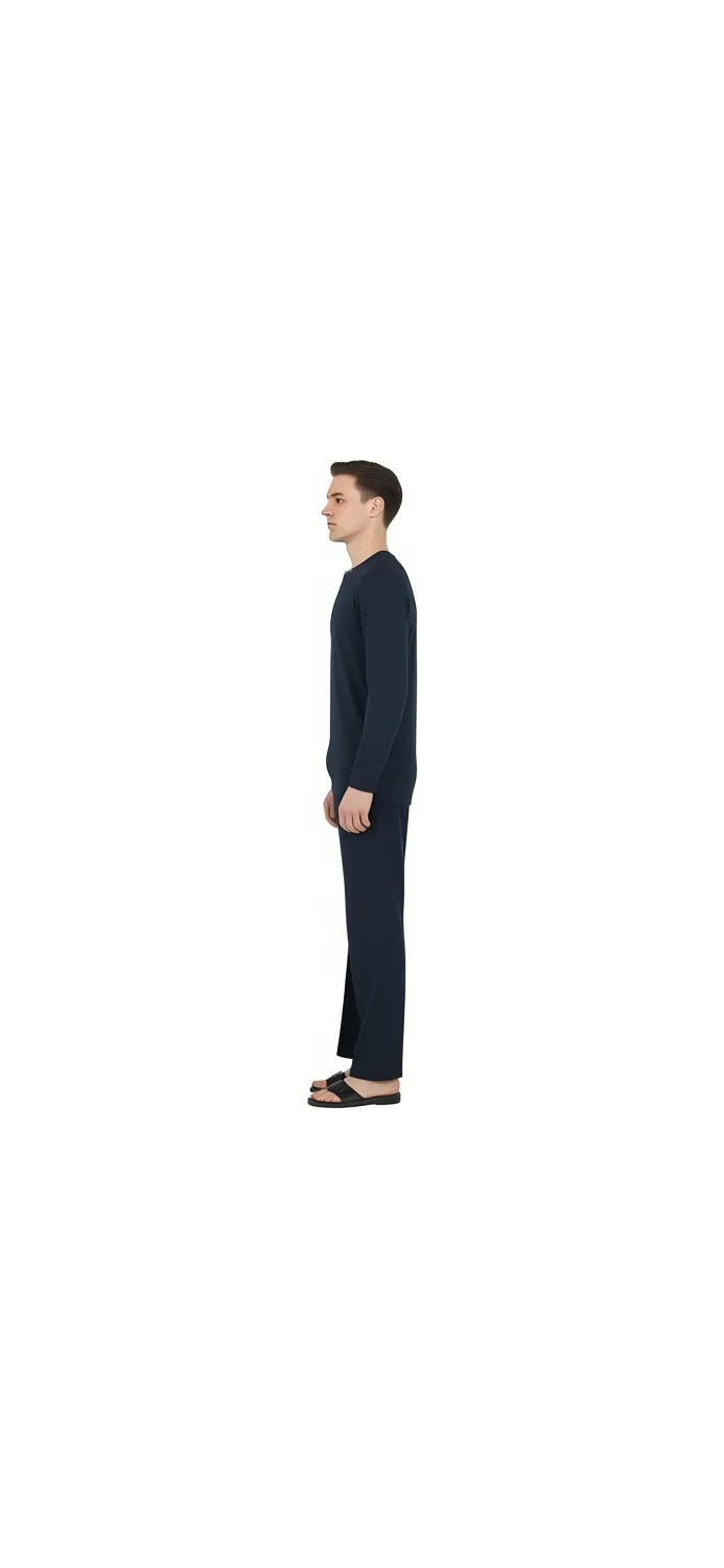 D'S Damat Regular Fit Cotton Pijama Takımı K.lacivert görsel 4