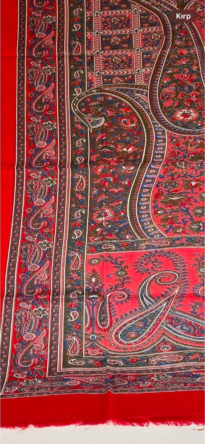 Safir Tuhafiye Pamuklu Hint Şal 190 cm x 90 cm görsel 2