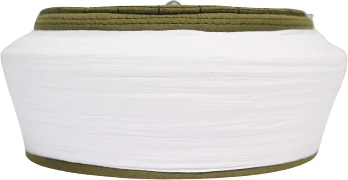 Sarıkhane Çocuk Imam Sarığı - Beyaz Kumaş - Yeşil Takke-Düz Sarım-Kapsüllü-4 Metre görsel 3