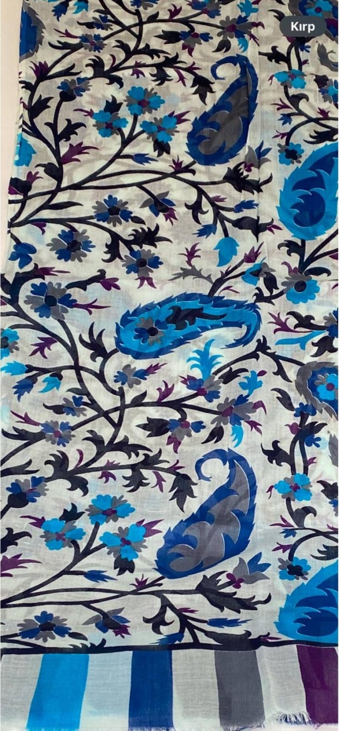 Safir Tuhafiye Pamuklu Hint Şal 190 cm x 90 cm