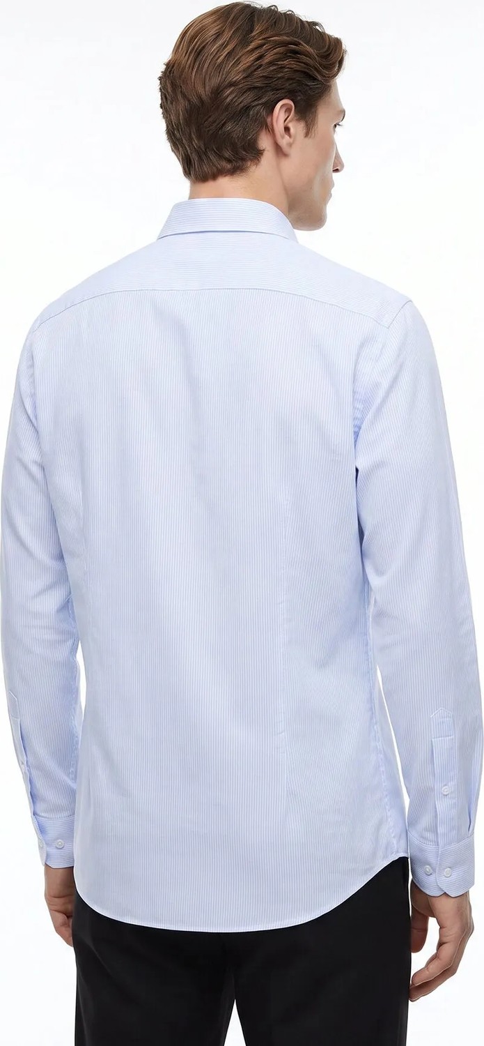 Altınyıldız Classics Mavi Erkek Düğmeli Tailored Fit Çizgili Gömlek ACE201262278 görsel 5