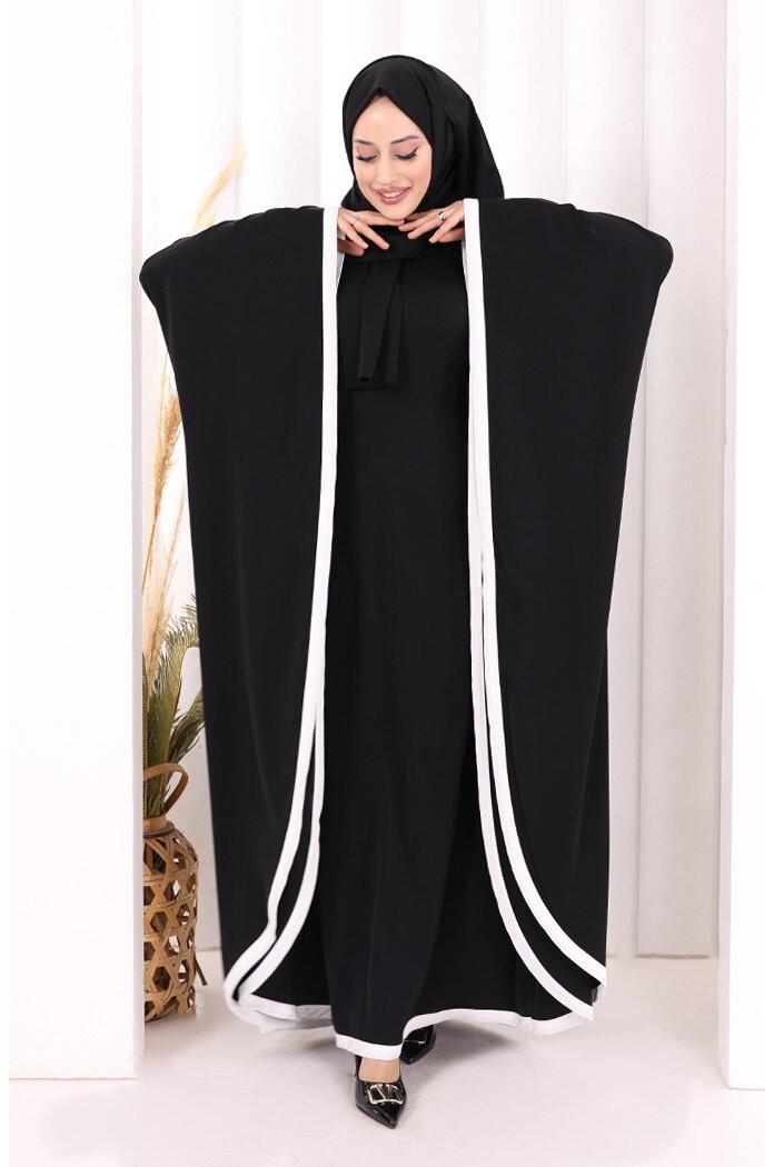 Bym Fashion Yarasakol Biyeli Elbise Şal Hediyelidir 7068 Antrasit görsel 7