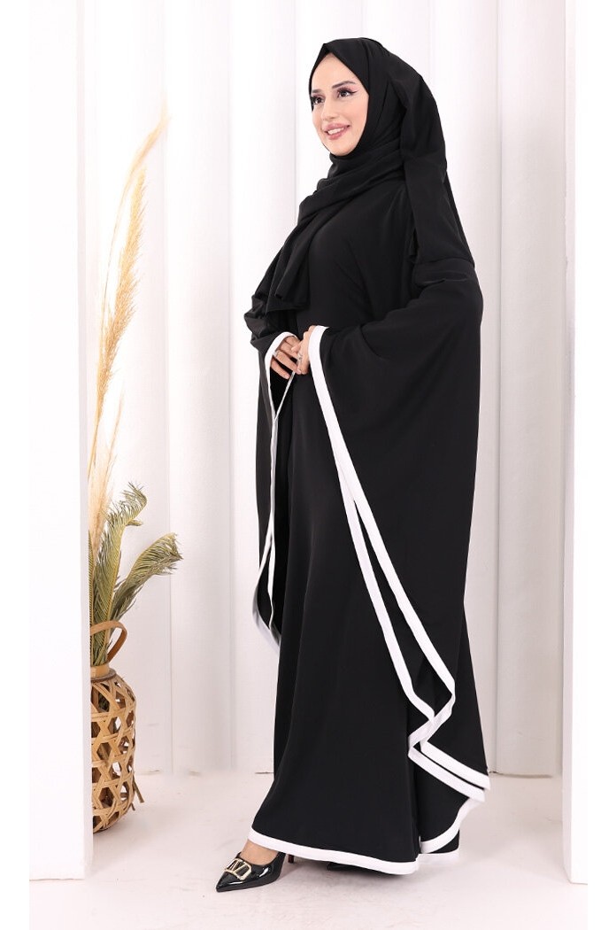 Bym Fashion Yarasakol Biyeli Elbise Şal Hediyelidir 7068 Antrasit görsel 8
