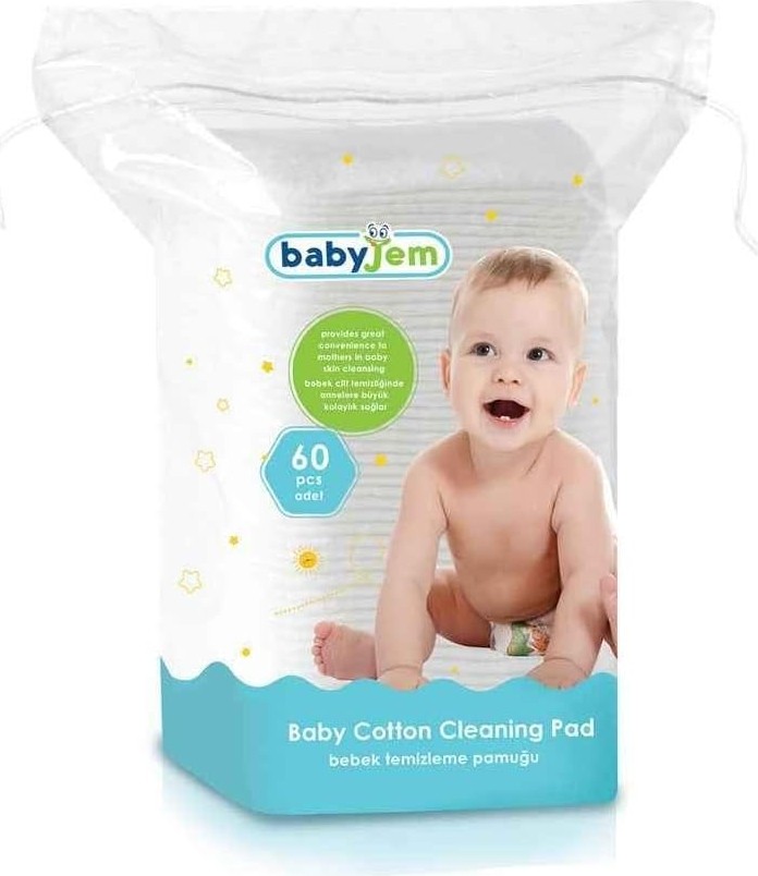 TeknoKapsül Bebek Temizleme Pamuğu 60 Adet Beyaz Çok Renkli 8681049214614