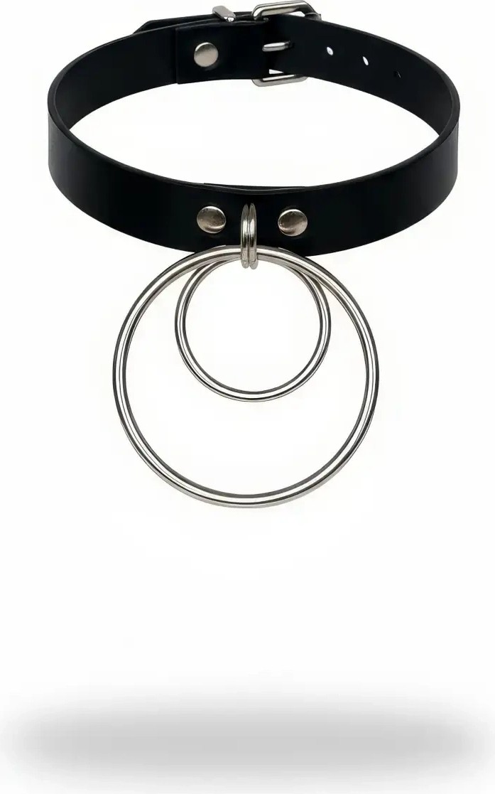 Beruflic Siyah Choker Deri Büyük Halka Detaylı - APFT264 görsel 4