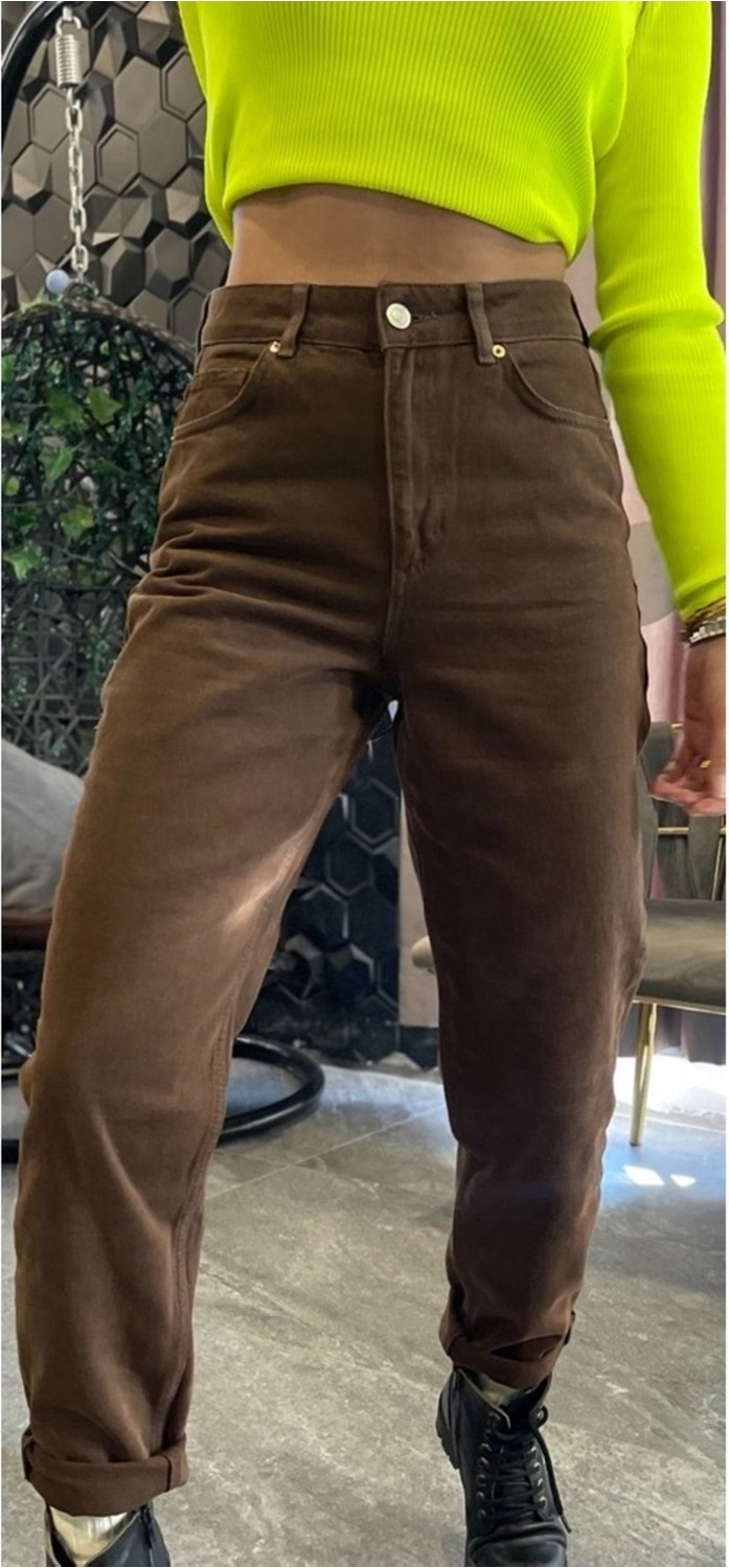 ByCukurovaFrango Siyah Yüksek Bel Mom Jean Kadın Boyfriend Kot Pantolon Toparlayıcı 2024 görsel 5