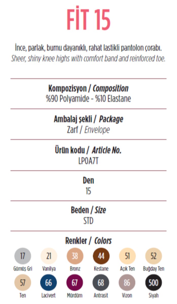 Penti Fit 15 3lü Ten Pantolon Çorap görsel 7
