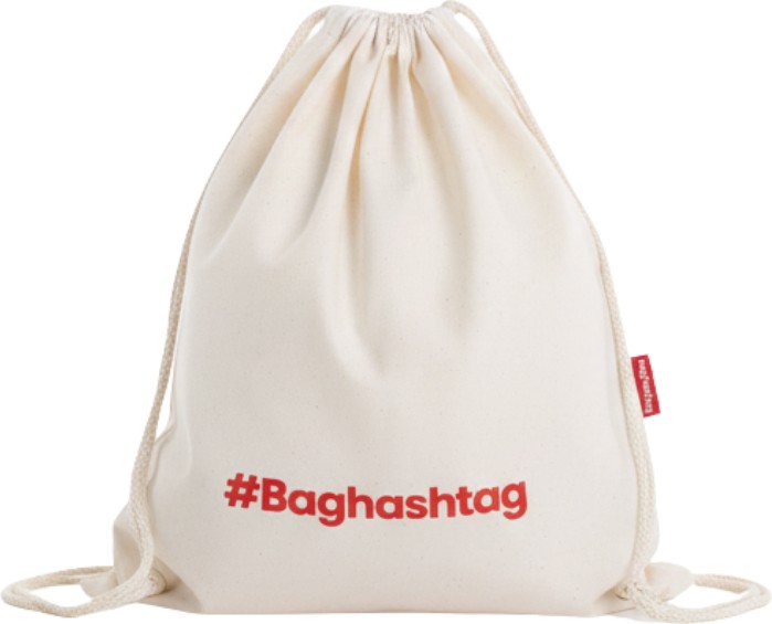 Baghashtag Baskılı Sırt Bez Çanta