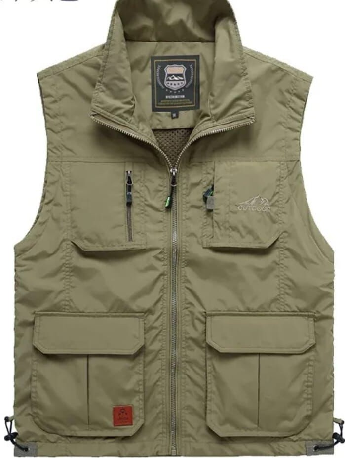 Sanalbolluk Içi Fileli Krem Renk Outdoor Yazlık Yelek görsel 3