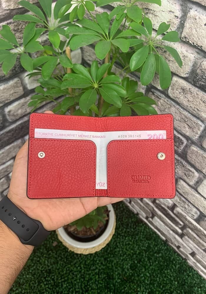 Guard Siyah / Kırmızı Patlı Tasarım Deri Kartlık - GRD2403XW22175 görsel 2
