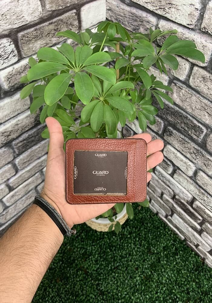 Guard Mat Taba Hakik Deri Ikiye Katlamalı Kredi Kartlık - GRD260418WT1046 görsel 2