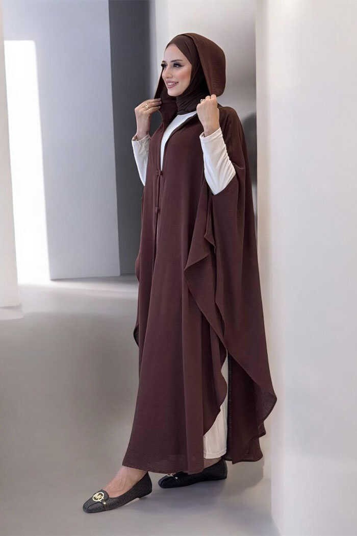 Bym Fashion Kapüşonlu Ayrobin Pelerin 70021 Lacivert görsel 3