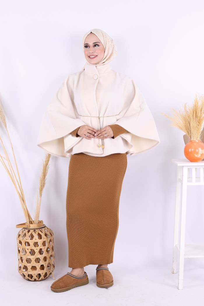 Bym Fashion Zincir Kemer Detaylı Panço 70032 Taş