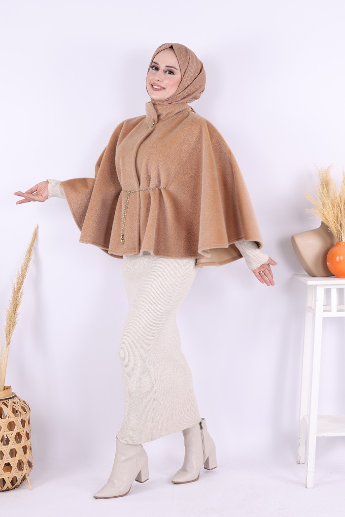 Bym Fashion Zincir Kemer Detaylı Panço 70032 Taş görsel 8