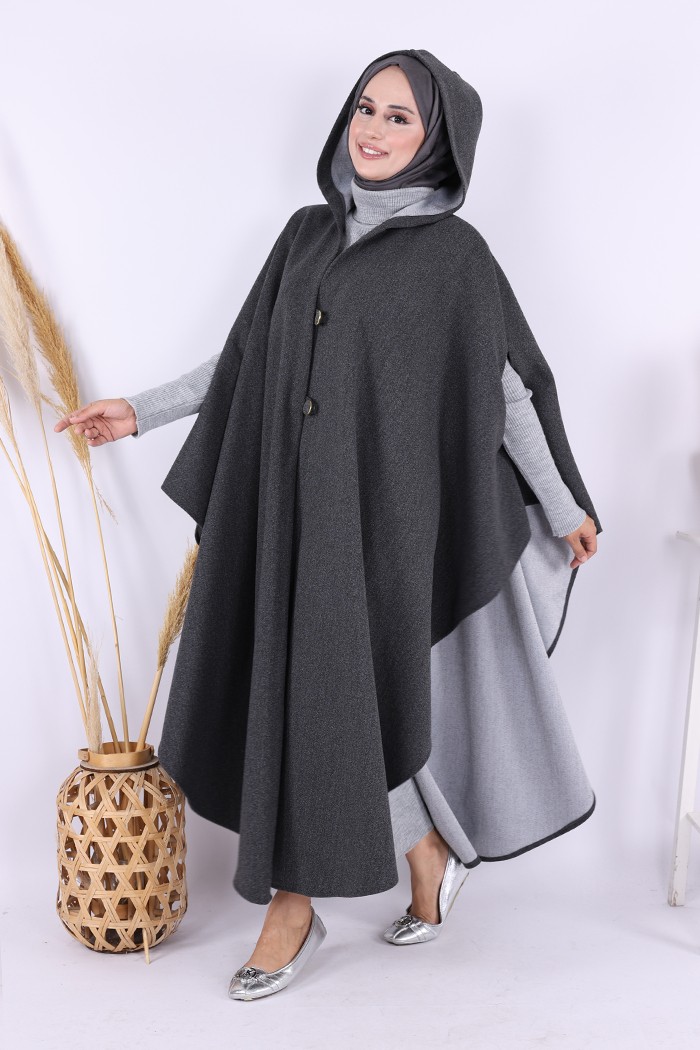 Bym Fashion Kaşe Panço 70037 Taş görsel 8