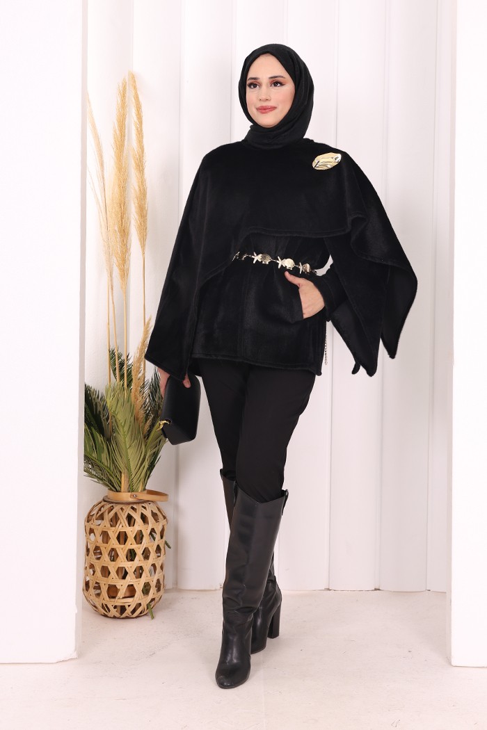 Bym Fashion Atkı Detay Panço 70061 Mor görsel 6