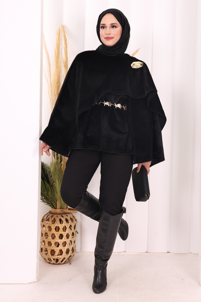 Bym Fashion Atkı Detay Panço 70061 Mor görsel 7