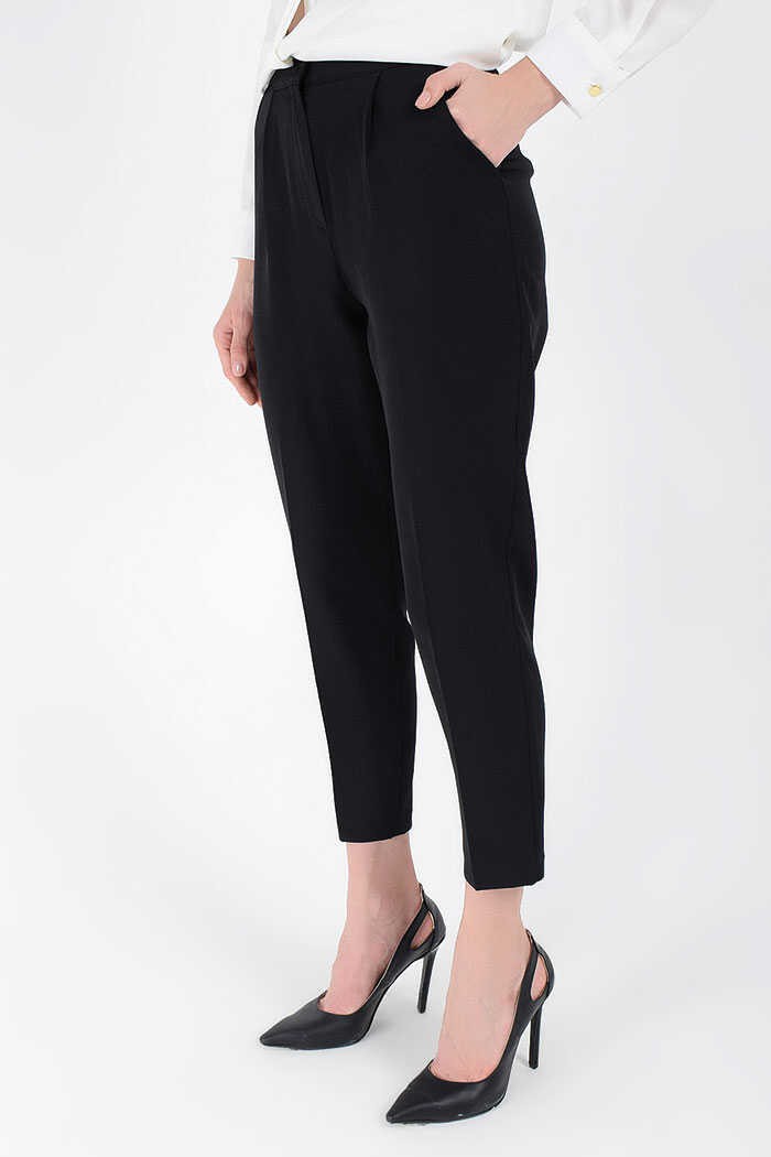 Bym Fashion Fermuarlı Cep Detaylı Kalem Pantolon 0201 Siyah görsel 3