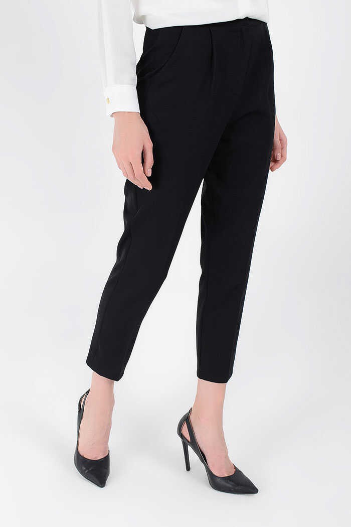 Bym Fashion Fermuarlı Cep Detaylı Kalem Pantolon 0201 Siyah görsel 4