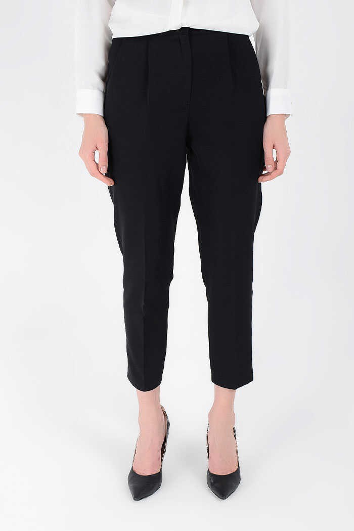 Bym Fashion Fermuarlı Cep Detaylı Kalem Pantolon 0201 Siyah görsel 5