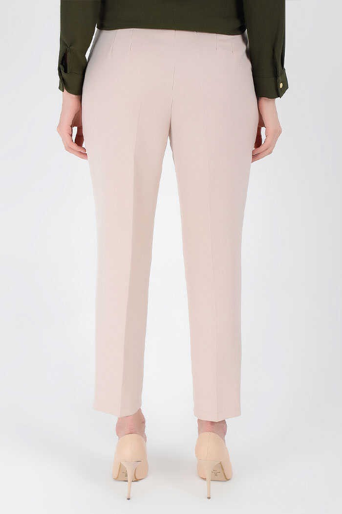 Bym Fashion Büyük Beden Fermuarlı Cep Detaylı Kalem Pantolon 0201-1 Taş görsel 5