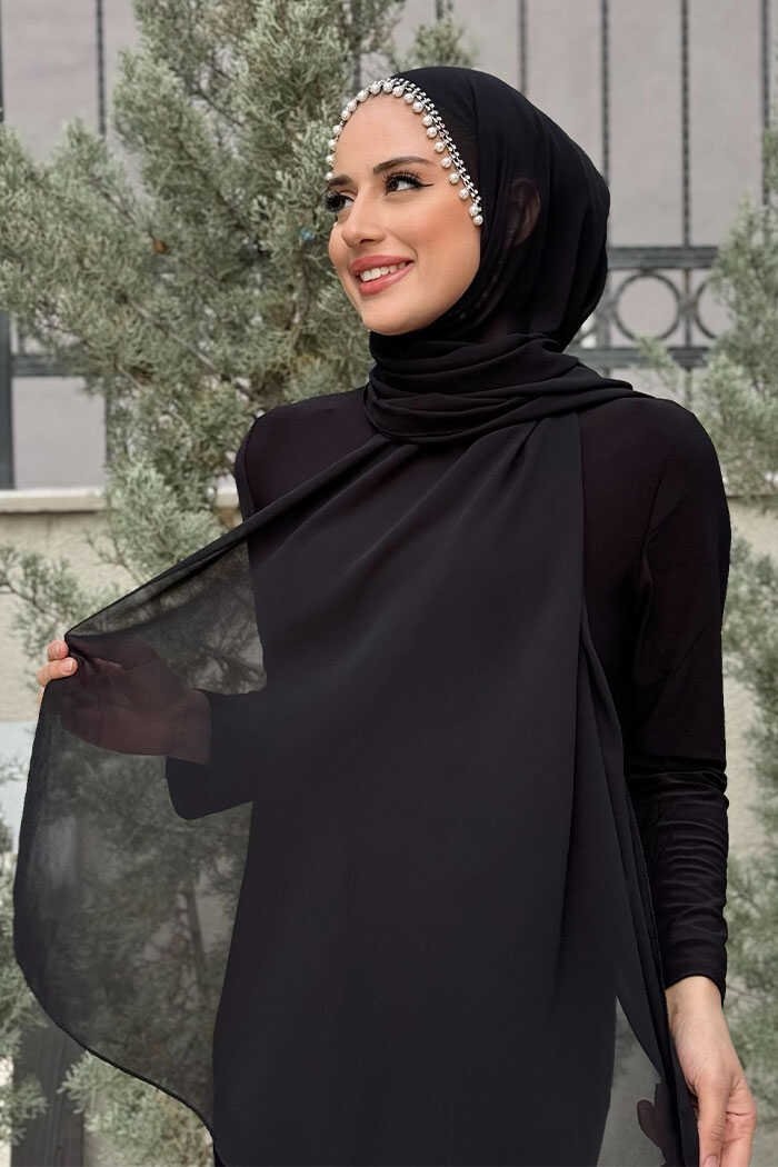 Bym Fashion Incili Şal 2028 Bordo görsel 2