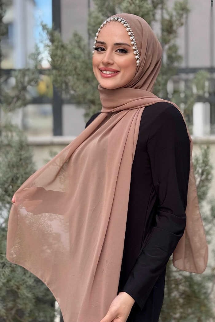 Bym Fashion Incili Şal 2028 Bordo görsel 7