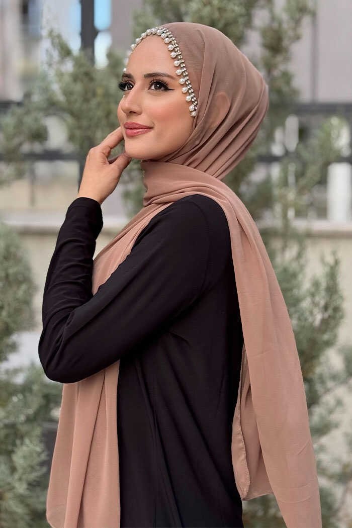 Bym Fashion Incili Şal 2028 Bordo görsel 8