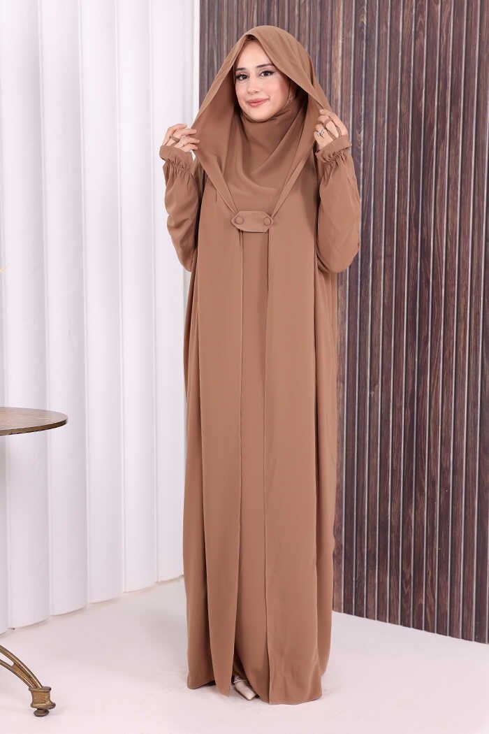 Bym Fashion Kendinden Peçeli Sufleli Cilbab 6032 Siyah