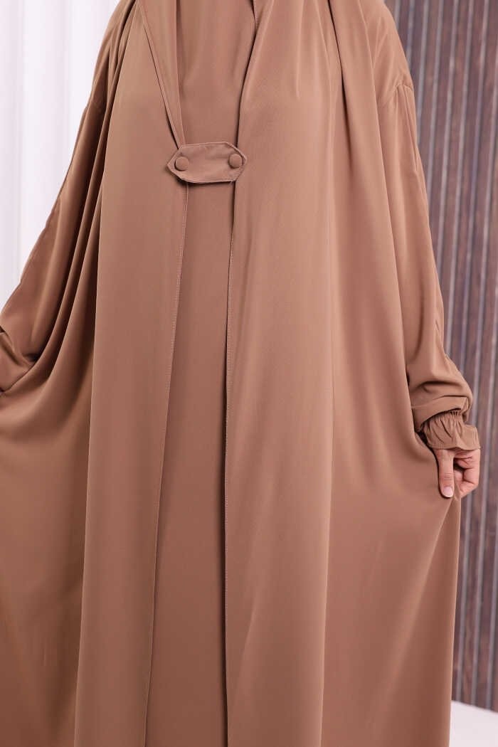 Bym Fashion Kendinden Peçeli Sufleli Cilbab 6032 Siyah görsel 5