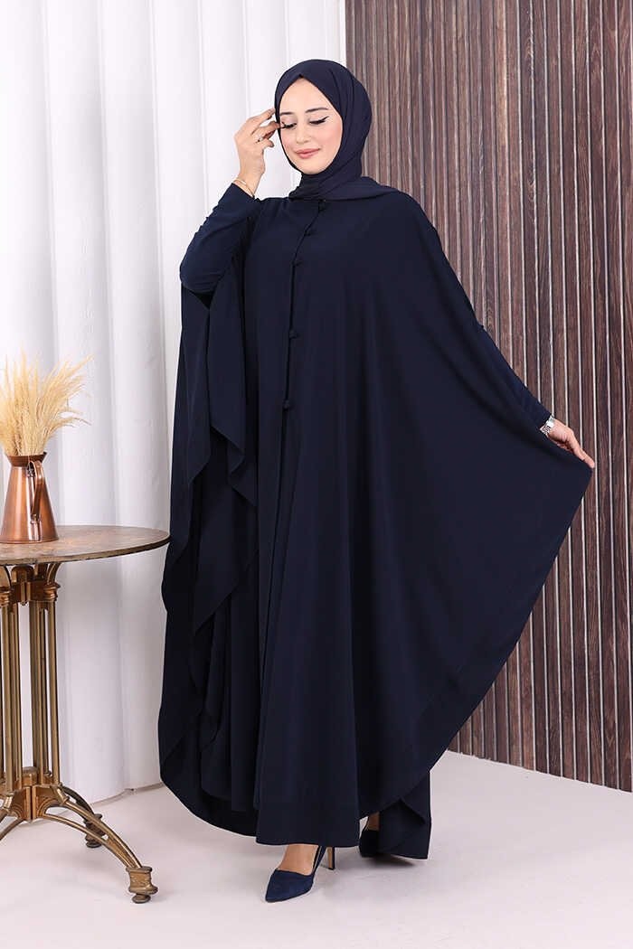 Bym Fashion Düğme Detaylı Pelerin 70024 Ekru görsel 6