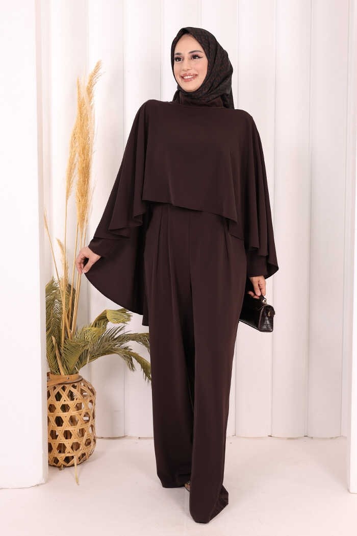 Bym Fashion Pelerinli Tulum 8022 Lacivert görsel 2