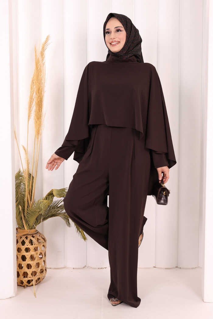 Bym Fashion Pelerinli Tulum 8022 Lacivert görsel 3