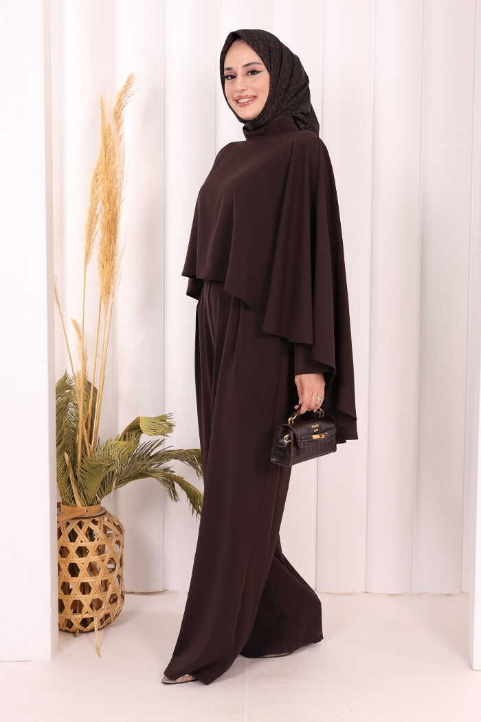 Bym Fashion Pelerinli Tulum 8022 Lacivert görsel 4