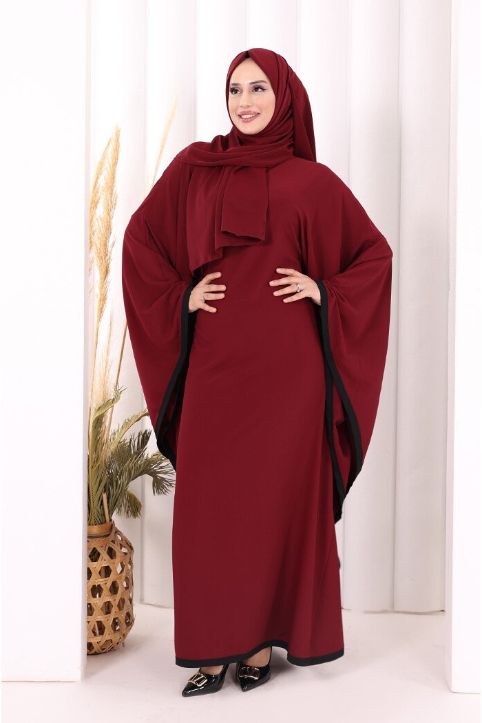 Bym Fashion Yarasakol Biyeli Elbise Şal Hediyelidir 7068 Antrasit görsel 2
