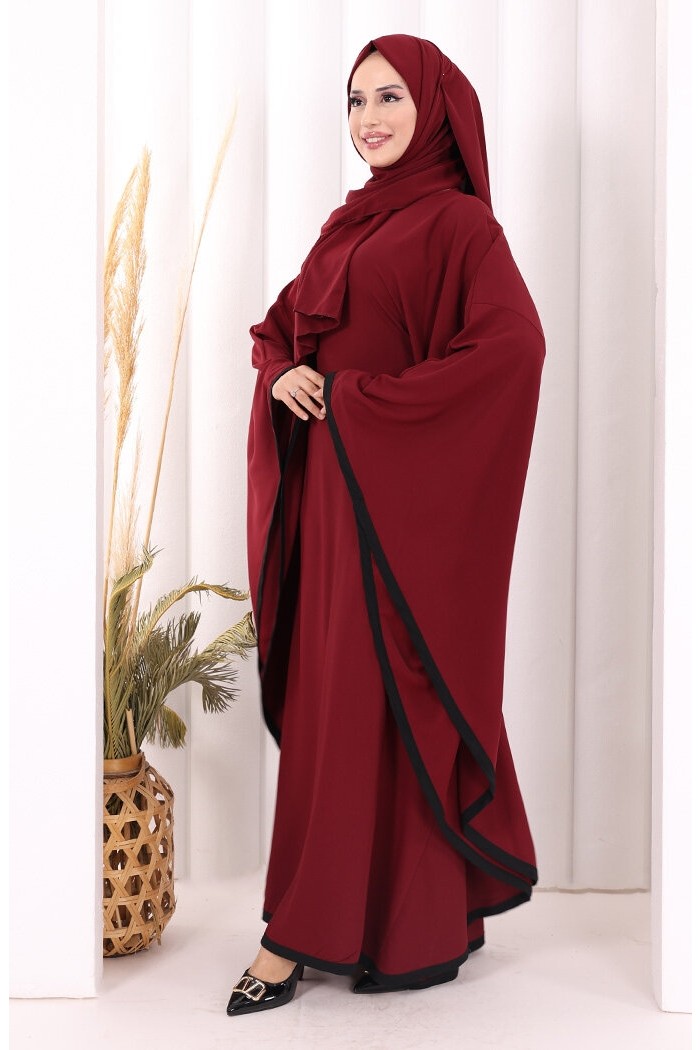 Bym Fashion Yarasakol Biyeli Elbise Şal Hediyelidir 7068 Antrasit görsel 3