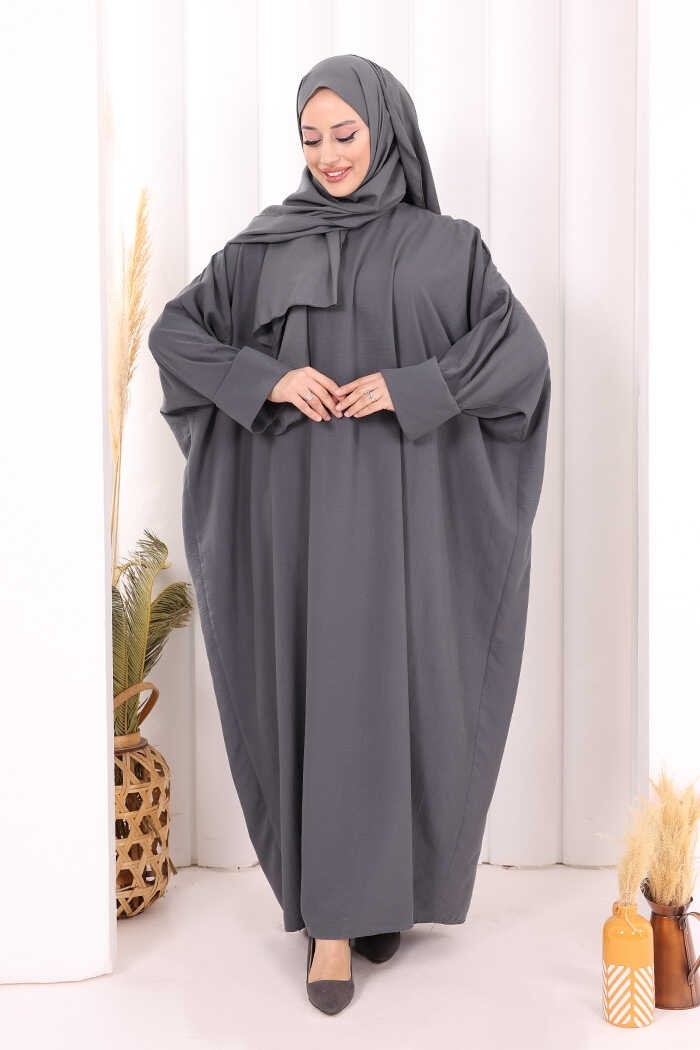 Bym Fashion Yarasakol Elbise Şal Hediyeli 2398 Lacivert