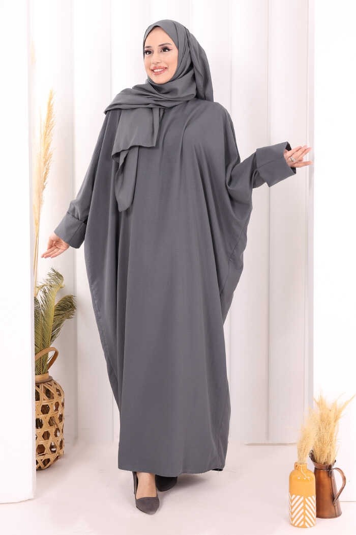 Bym Fashion Yarasakol Elbise Şal Hediyeli 2398 Lacivert görsel 2