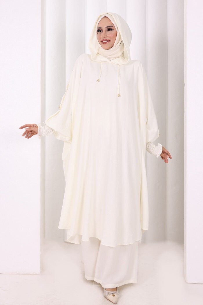 Bym Fashion Yarasakol Kapşonlu Ikili Takım 8033 Bal görsel 2