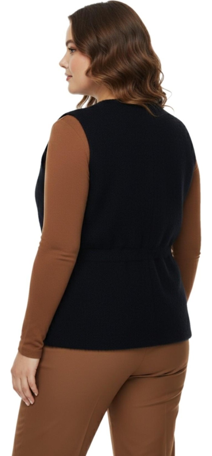 Lavella Kadın Düğmeli Sakallı Triko Yelek BGL-ST05076 görsel 8