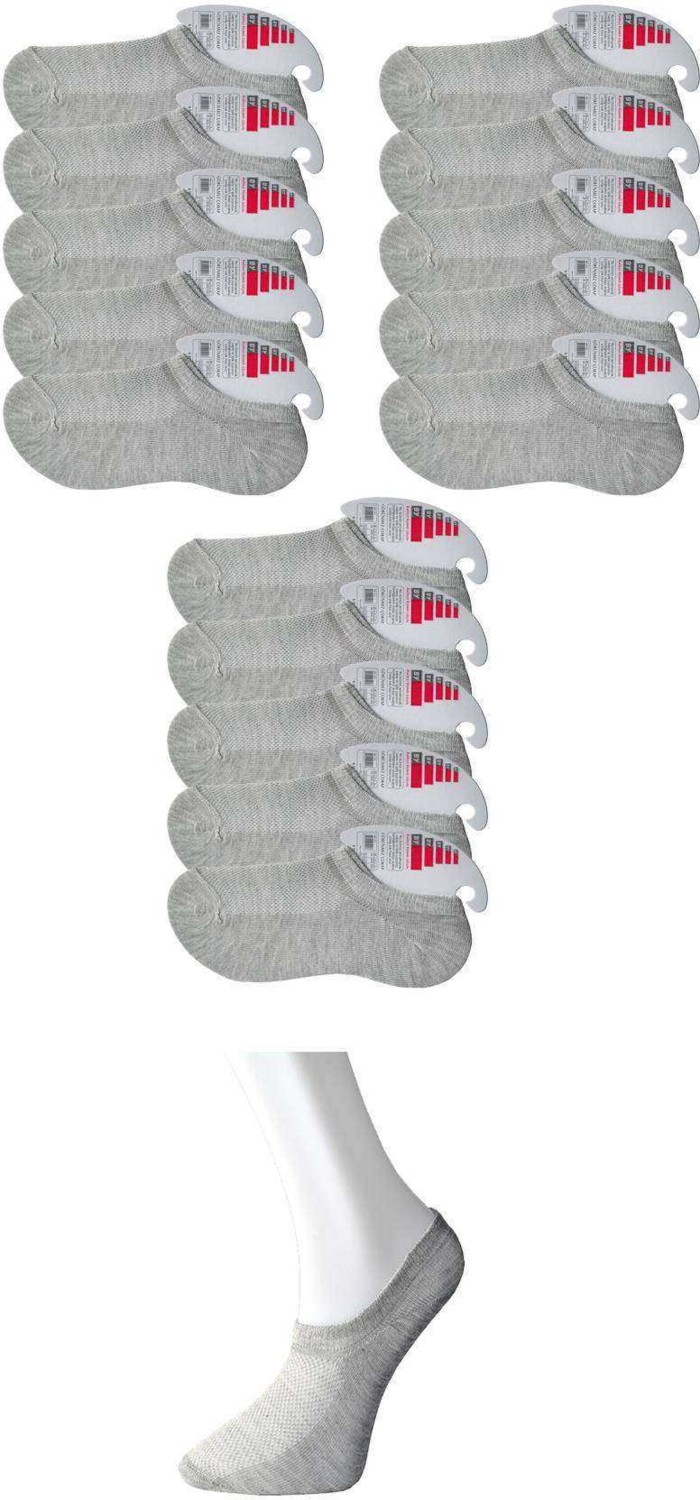 ModaSize Gri Kadın Görünmez Çorap 15 Çift