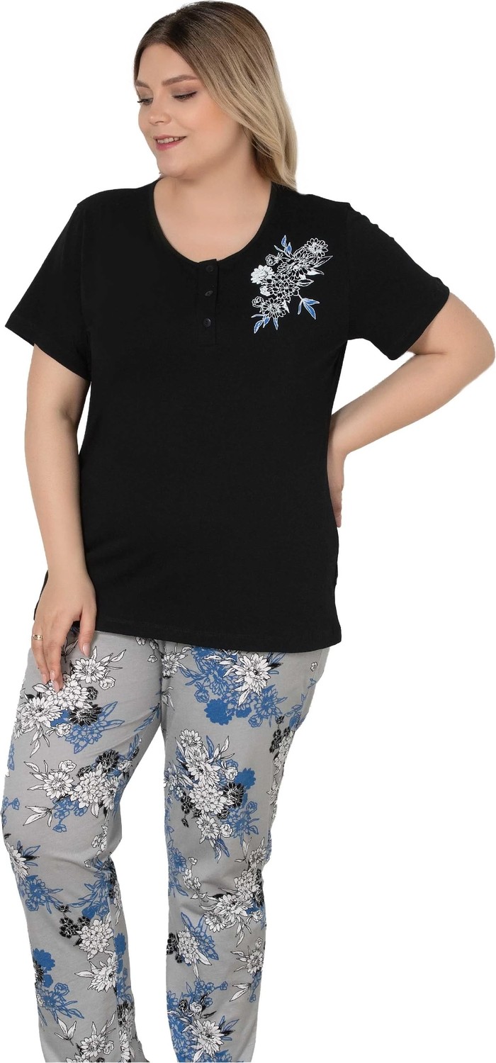 Alperi Büyük Beden Battal Kısa Kol Pijama Takımı Alperi B78-106