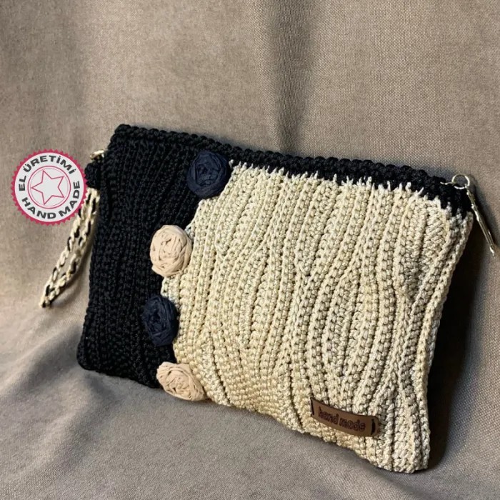 Uretti - Meryem 7194 El Örgüsü Makrome Ip Tığ Işi Clutch Çanta