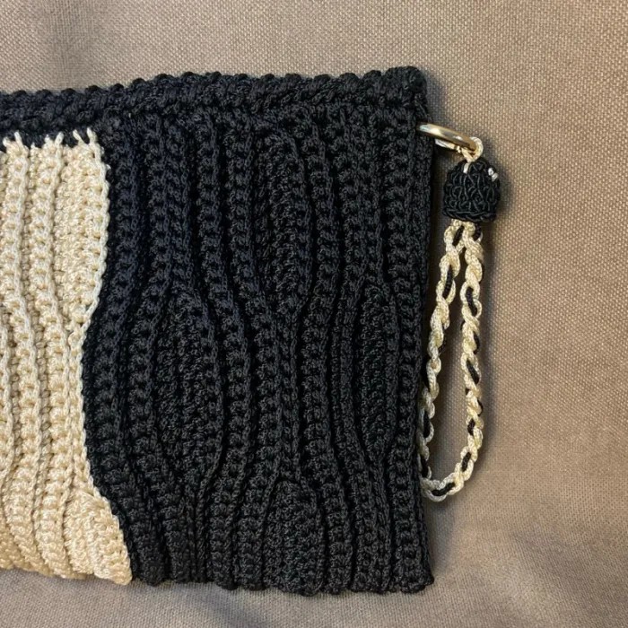Uretti - Meryem 7194 El Örgüsü Makrome Ip Tığ Işi Clutch Çanta görsel 4