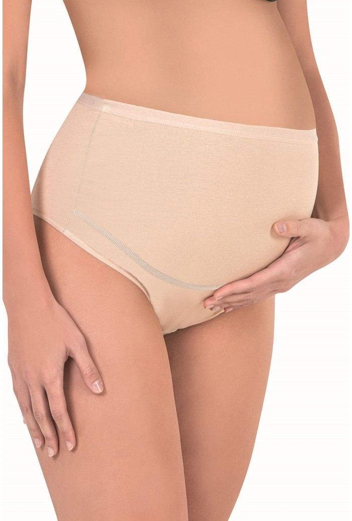 Özkan Underwear Özkan 23582 3'lü Paket Kadın Siyah Beyaz Ten Rengi Pamuklu Likralı Süprem Hamile Lohusa Yüksek Bel Bato Külot görsel 3