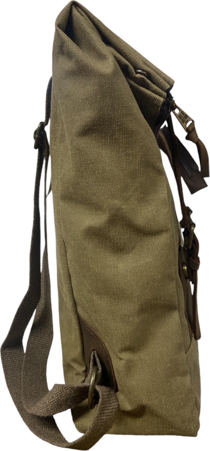 Old Cotton Cargo Vintage Salaş Kanvas Deri Su Geçirmez Design Unisex Gezi Okul Seyahat Kamp Sırt Çantası 28 cm x 37 cm görsel 3
